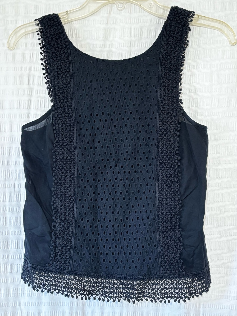 Who What Wear Black Eyelet Tank Sz XS